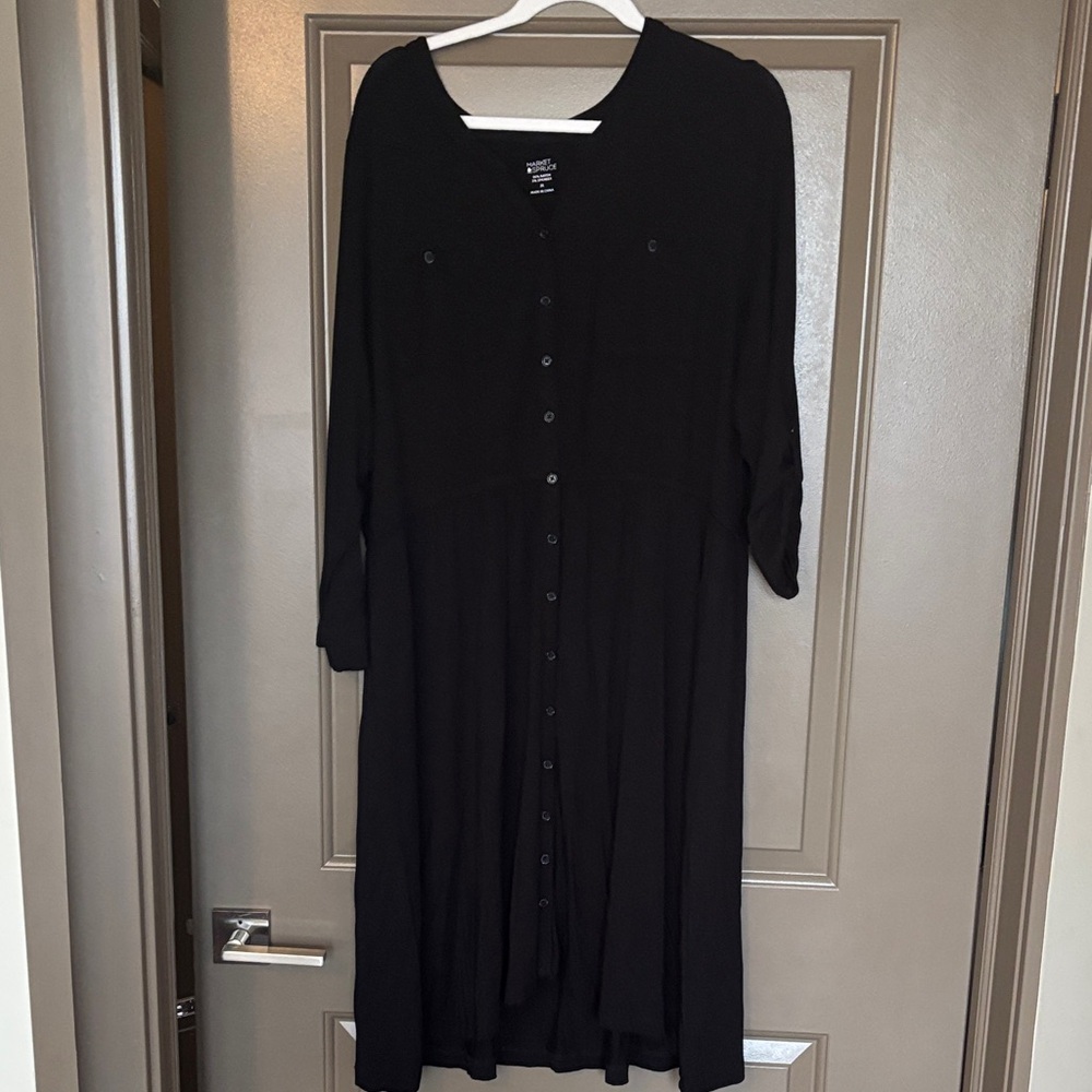 Market & Spruce Classic Black 3/4 Sleeve Dress